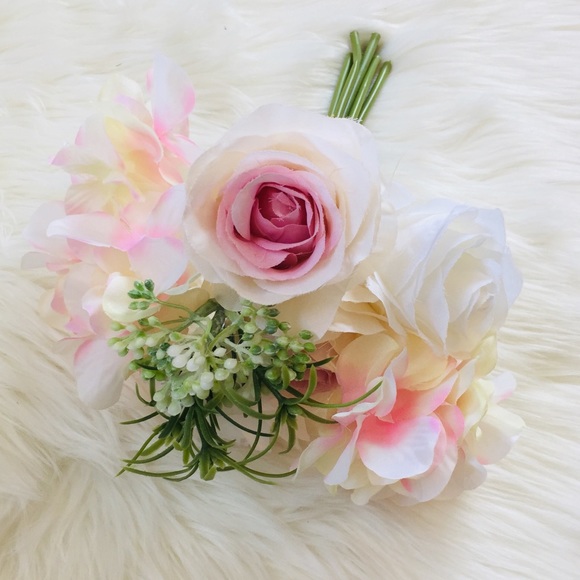 Ashland Faux Floral Bouquet Pink & White Flowers